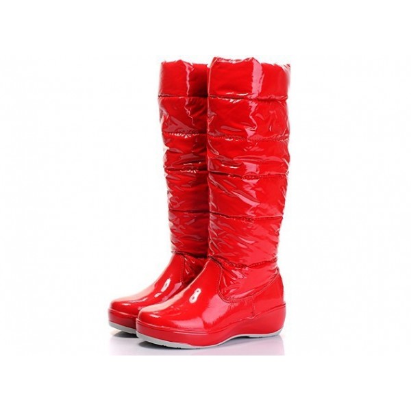 Moncler Moda Rosso vernice calda Stivaletti uscita